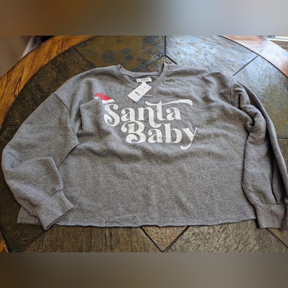 New Women's Santa Baby Graphic Sweatshirt Size XXL